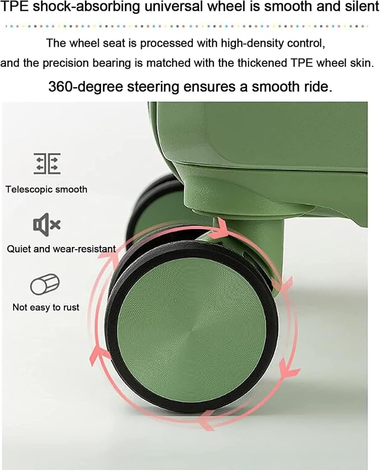 ANIIC Luggage Suitcases with Wheels Suitcases with Wheels Lightweight Carry-On Luggage,Abs Hand Luggage Case with Telescopic Handle Suitcase Spinner Luggages (Color : C, Size : 22 In) image number 2