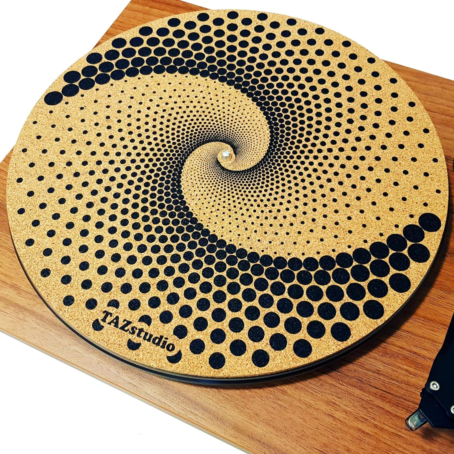Cork and Rubber Turntable Slipmat - Specially Designed Cork.Burnt Decorative Cork image number 4