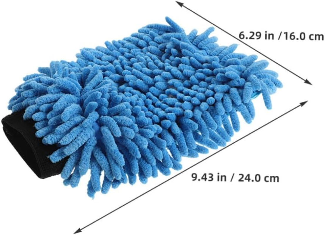 4Pcs Chenille Microfiber Car Wash Gloves Single-Sided Wash Mitts for Automotive and Boat Detailing, Absorbent Plush Cleaning Mitts for Vehicle Exterior Care Random Color image number 5
