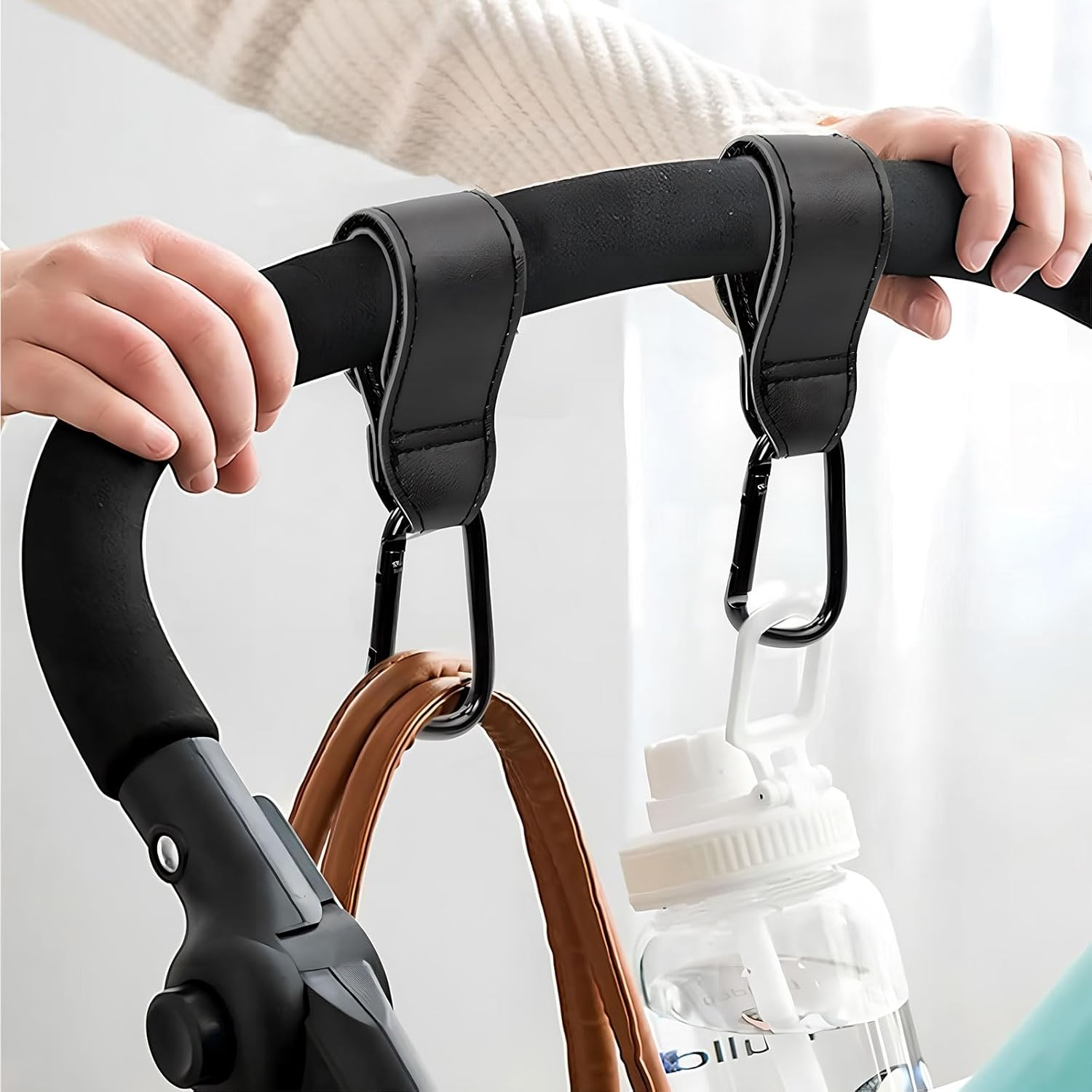 6 Pcs Pram Clips, Multi-Purpose Pram Hooks, Pram Accessories, Special Hook for Strollers, Baby Stroller Clip, Used for Hanging Shopping Handbags and Diaper Bags to Prevent Them from Falling image number 4