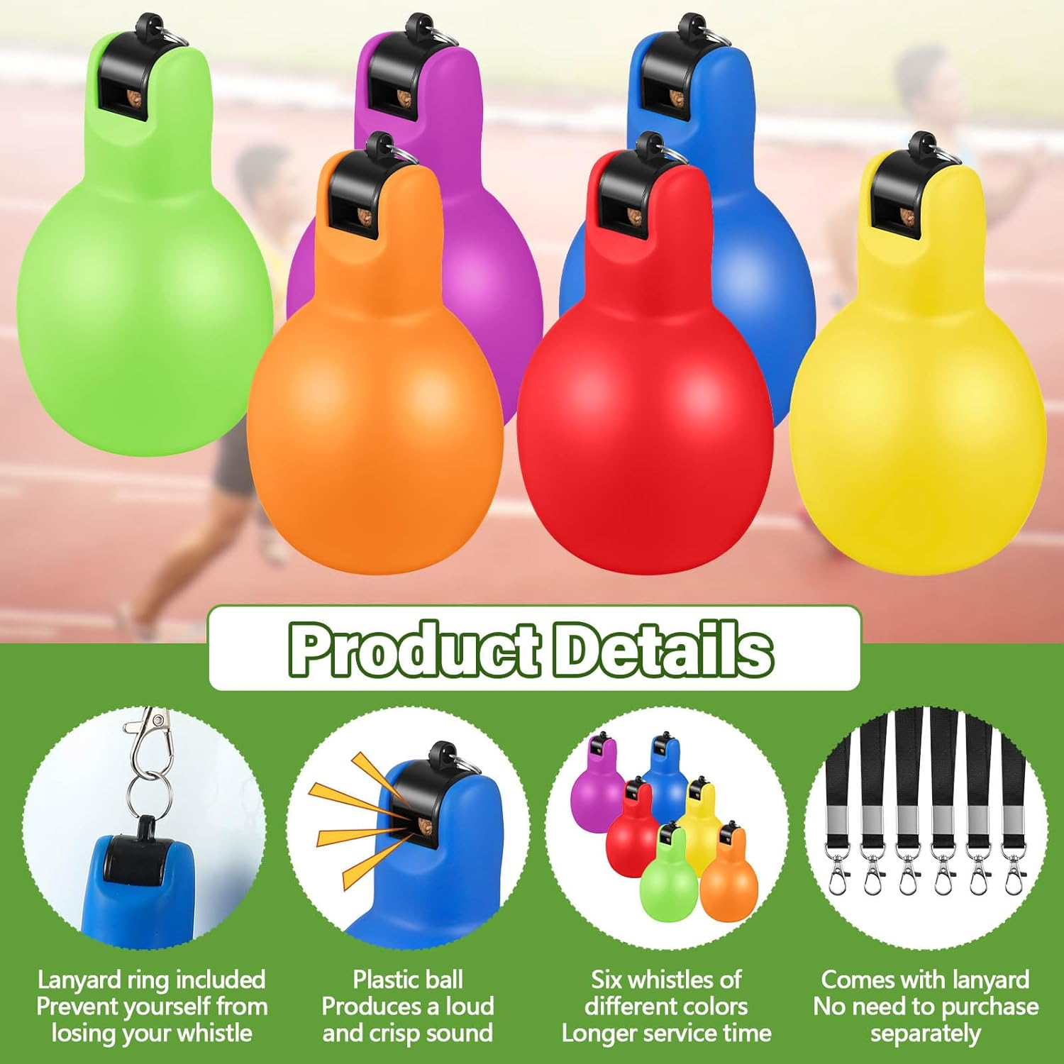 Hand Squeeze Whistles with Lanyards Multicolored Coach Whistle for Coaches Referees Handheld Sports for Indoor Outdoor Home Sports, Soft PVC - Multicolor, 6 image number 5