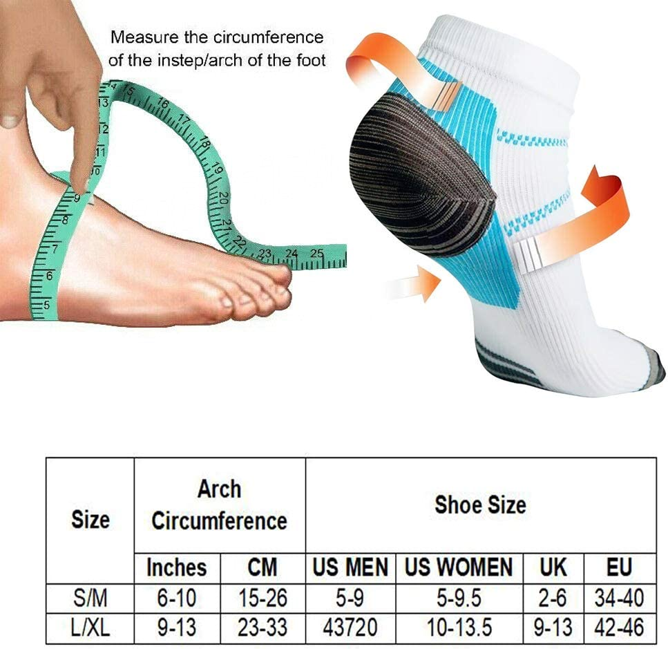 [2 Pairs] Compression Socks for Men & Women, Plantar Fasciitis Relief Foot Pain Sleeves Heel Ankle Sox, Athletic Socks for Stamina Circulation & Recovery image number 3