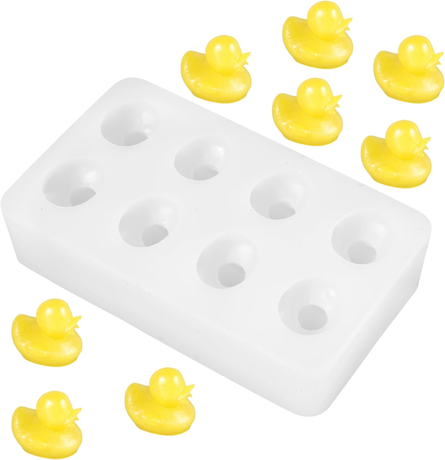 Silicone Duck Mold, 8-Cavity Mini Duck Fondant Mold 3D Chocolate Candy Mould for Epoxy Resin Soap Polymer Clay Cake Decor image number 3
