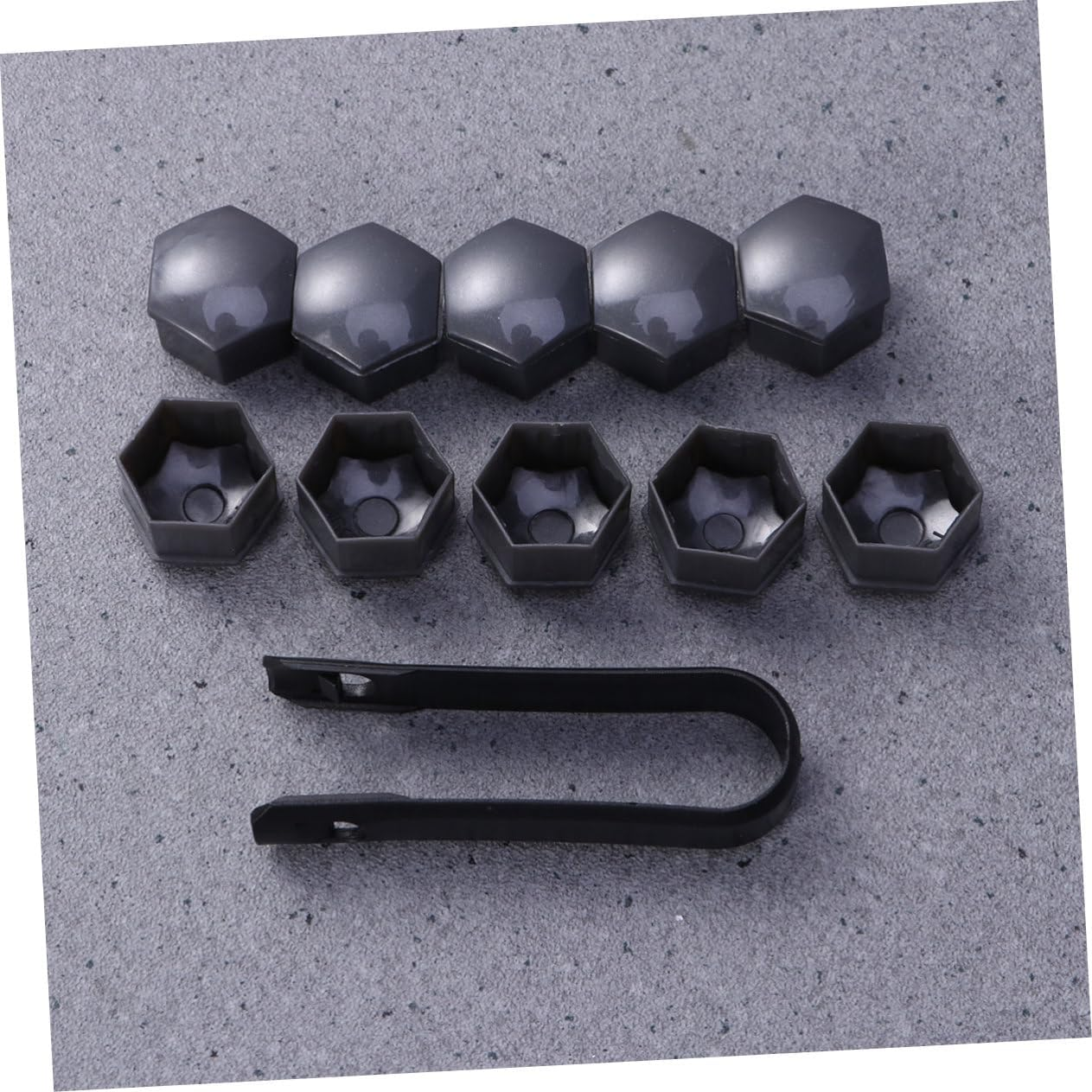 PRETYZOOM Universal Automotive Wheel Lug Nut Covers 21Mm Set with Clips Sturdy Grey Hexagonal Protectors for Enhanced Wheel Appearance image number 3