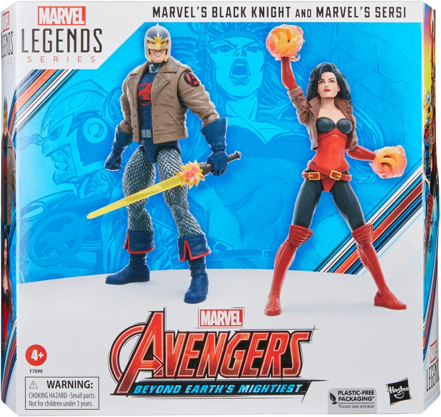 Hasbro Marvel Legends Series Marvel'S Black Knight and Marvel'S Sersi, Avengers 60Th Anniversary Collectible 6 Inch Action Figures image number 5