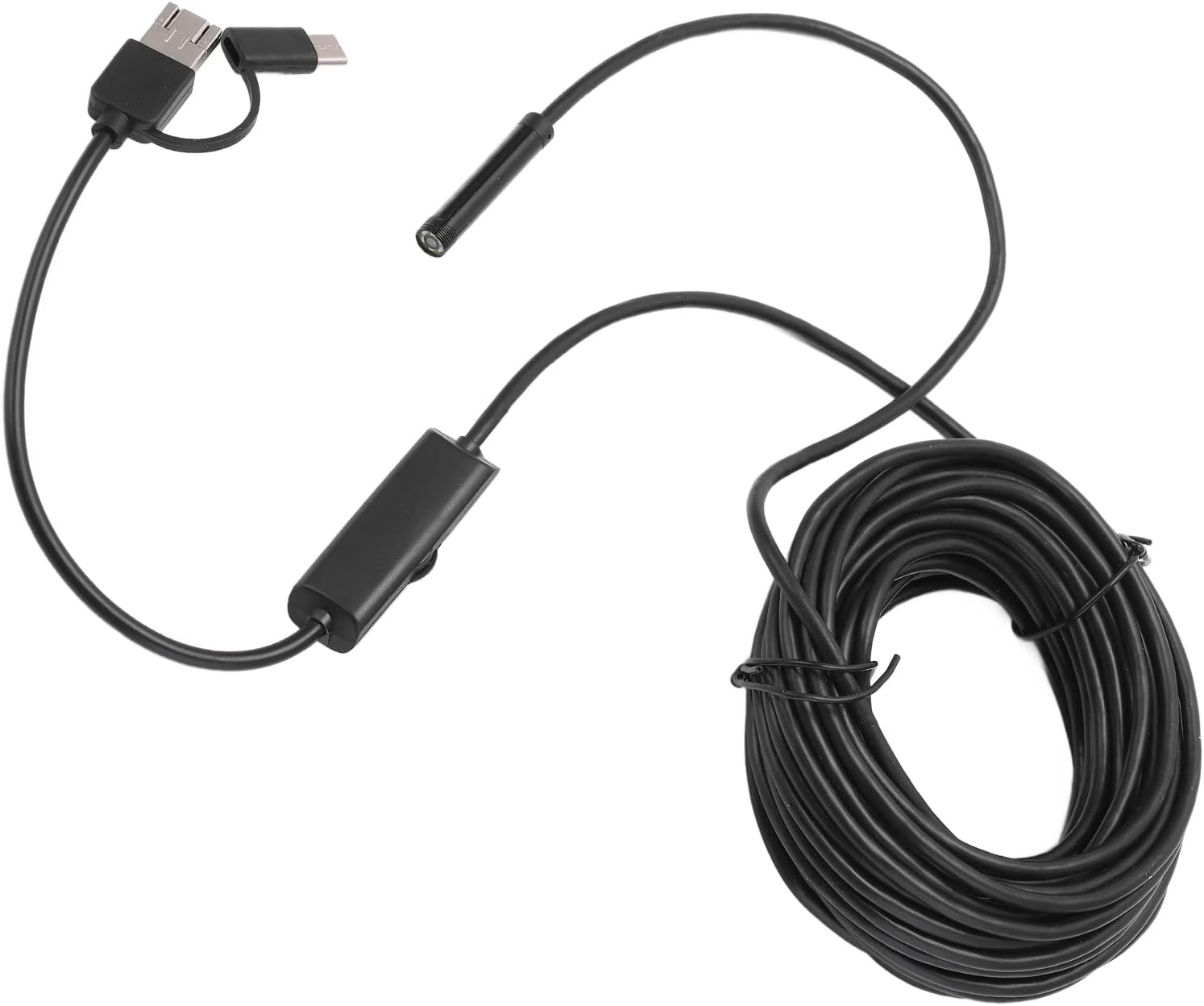 Huten Snake Camera, 7Mm 3 in 1 Endoscope, Black, USB, Waterproof, 640X480 Resolution image number 4