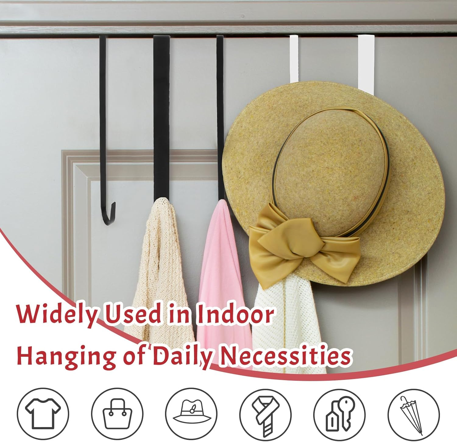 Zningesxi 30 Cm Wreath Hanger for Front Door 2 Pack White Wreath Hangers over the Door Wreaths Hanger Holder Hook Christmas Wreaths Hook Decoration Christmas Halloween Easter Home Outdoor Narrow image number 1