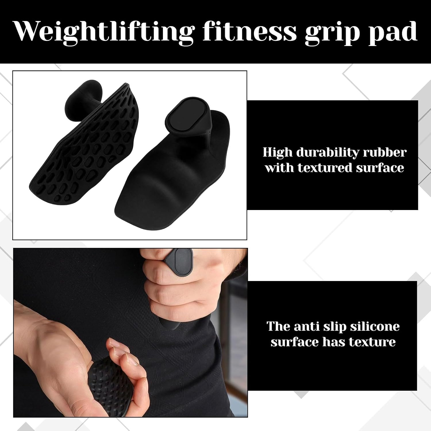 ​​Anti-Slip Gym Grips, 1 Pair Gym Gloves, Weight Lifting Grips with Storing Bag, Ergonomic Silicone Hand Protector Gloves for Training, Dumbbell and Deadlift, Weight Lifting Gloves for Men and Women​ image number 1