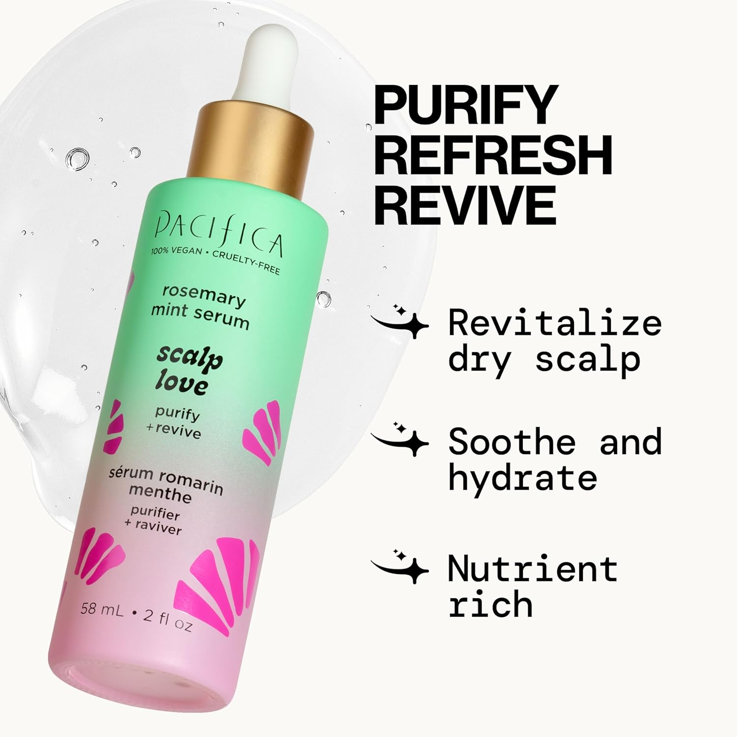 Pacifica Beauty | Scalp Love Rosemary Mint Serum + Rosemary Detox Scalp Scrub | Gently Exfoliates and Remove Product Buildup | Purify and Revive Your Scalp | 100% Vegan and Cruelty Free