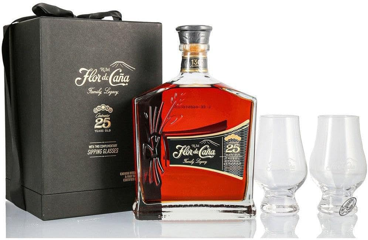 Flor De Cana Centenario 25YO Rum Gift Set 700Ml image number 1