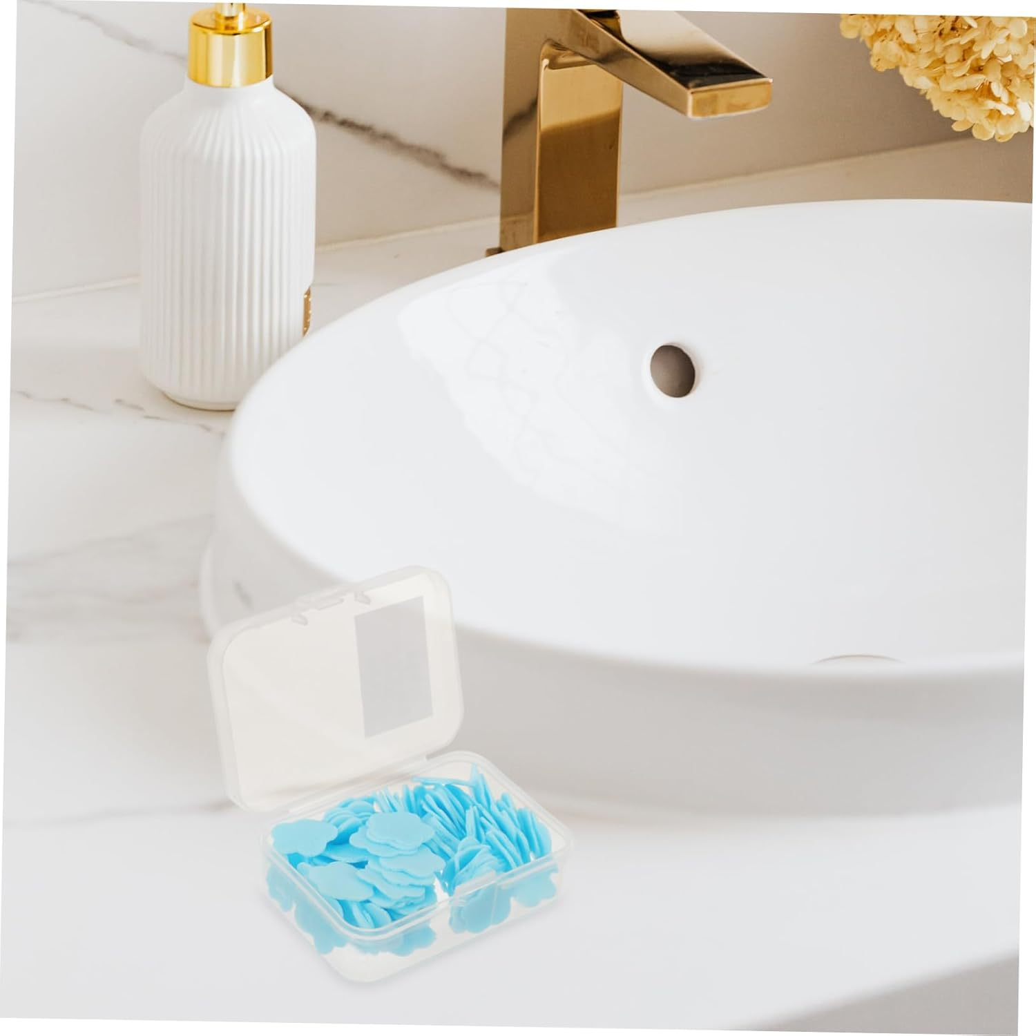 INOOMP 1 Box Travel Soap Sheets with Portable Storage Box Hand Wash Soap Slices for Outdoor Use Small Lightweight for Business Trips Camping Hiking and Travel image number 6