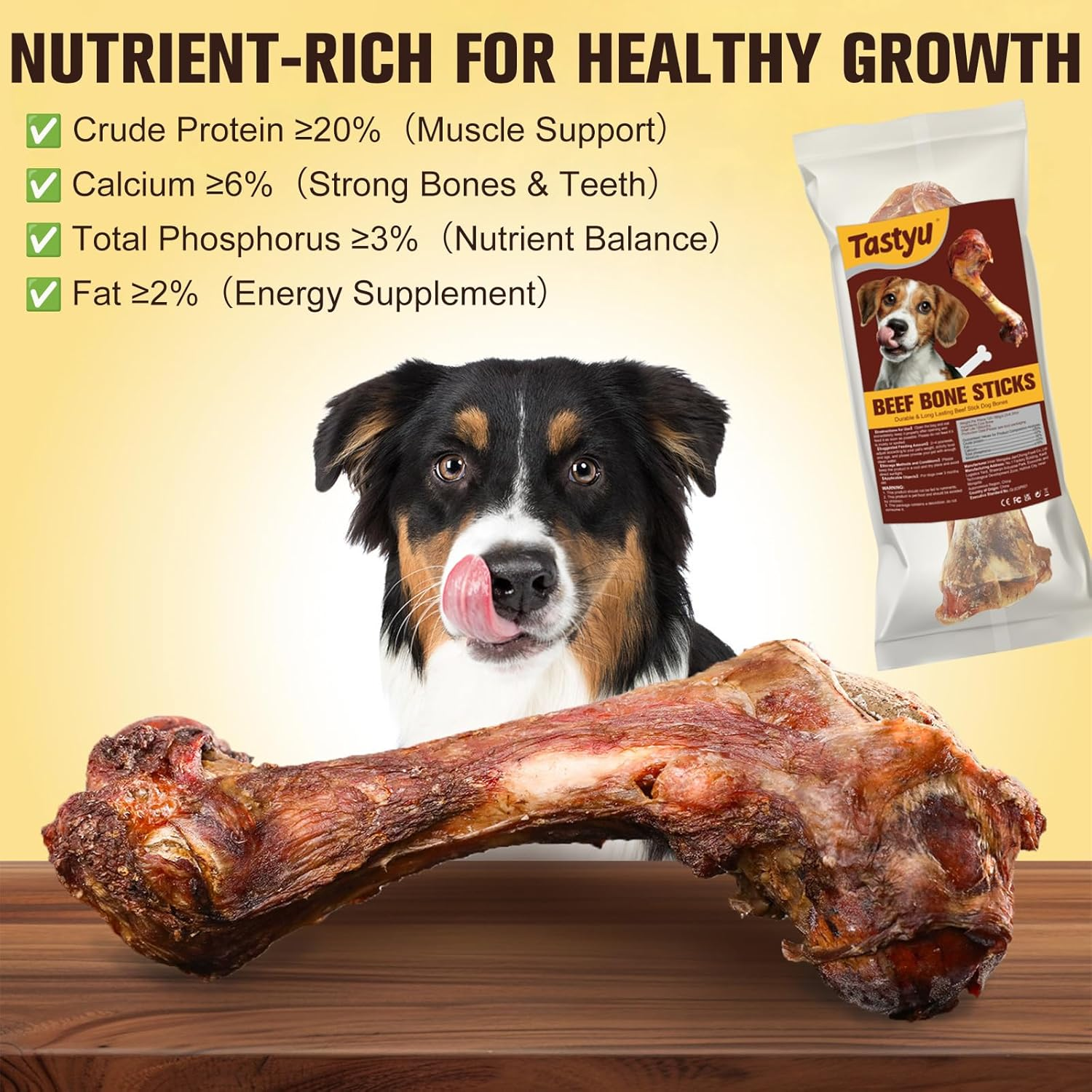 Natural Bully Sticks 100% Beef Single Ingredient for Medium & Large Dogs, 7"-8" Fully Digestible Bison Dog Chew Bones Natural Long-Lasting for Pet Chewing, Aggressive Chewers image number 3