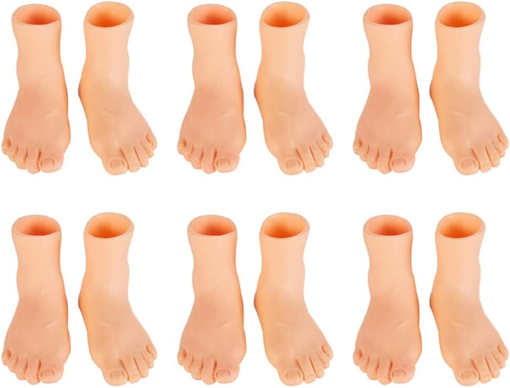 Gadpiparty 6 Pairs of Finger Feet Puppet Set - Rubber Left and Right Small Mini Puppets for Adults and Kids - Fun Little Fingers image number 5