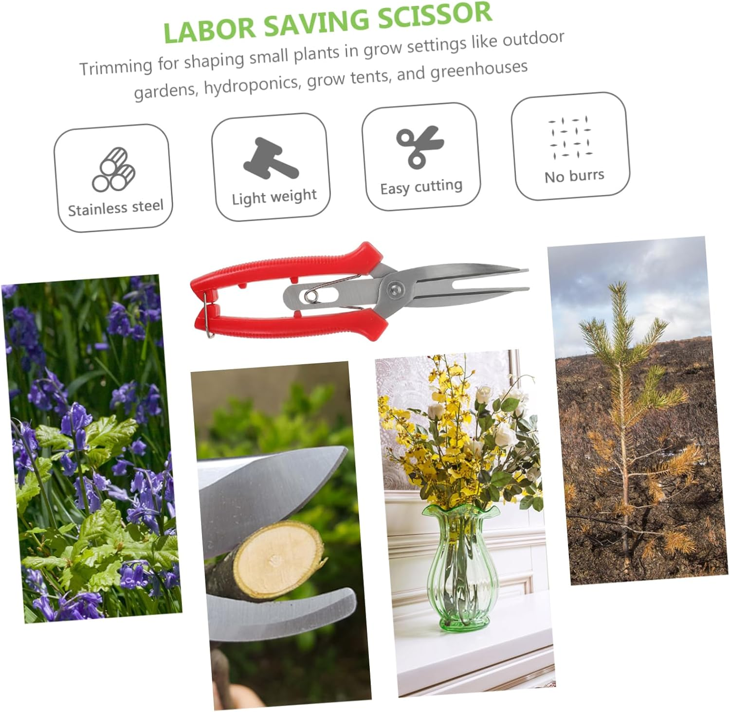 Kisangel Garden Pruning Shears Pruning Shears for Gardening Flowers Plants Bonsai Scissors Comfortable Handle image number 2