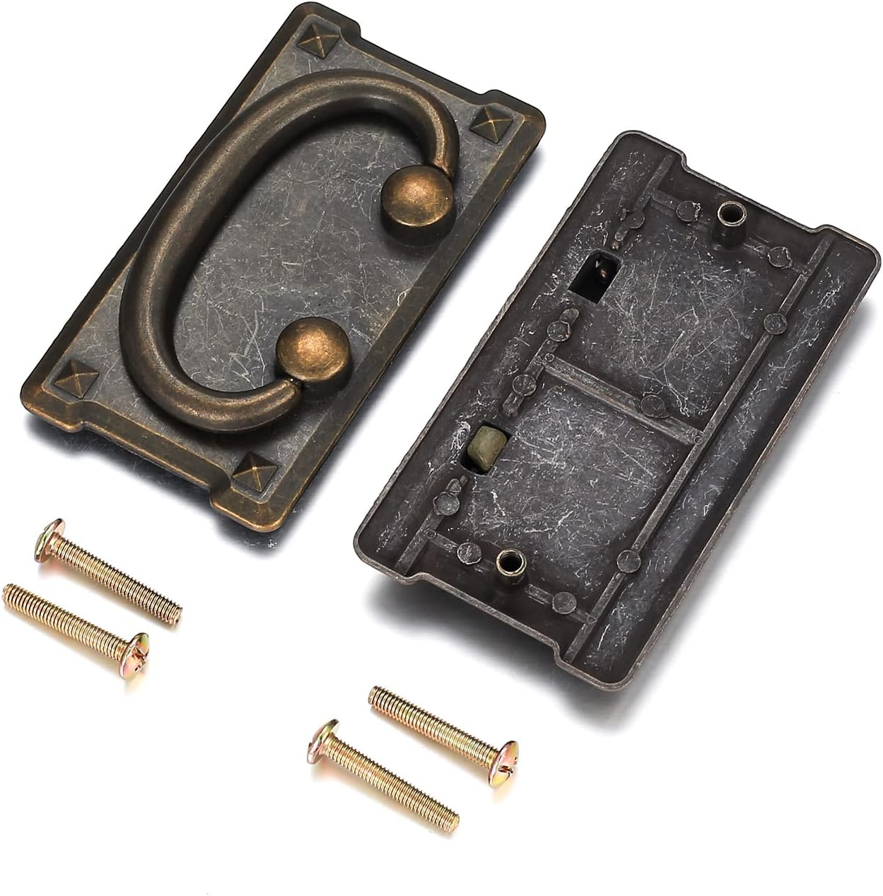 4 Pcs Drawer Pull Handles Knobs, Kitchen Cabinets Cupboard Pull Drop Knobs and Handles, Antique Furniture Door Pull Handles for Bedroom Wardrobe Dresser Drawer Cabinet Knobs Handles, 95X51Mm image number 4