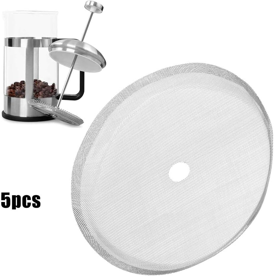5Pcs 80 Mesh French Press Filter Stainless Steel Filter Screen Replacement for 350Ml French Press Coffee Maker image number 2