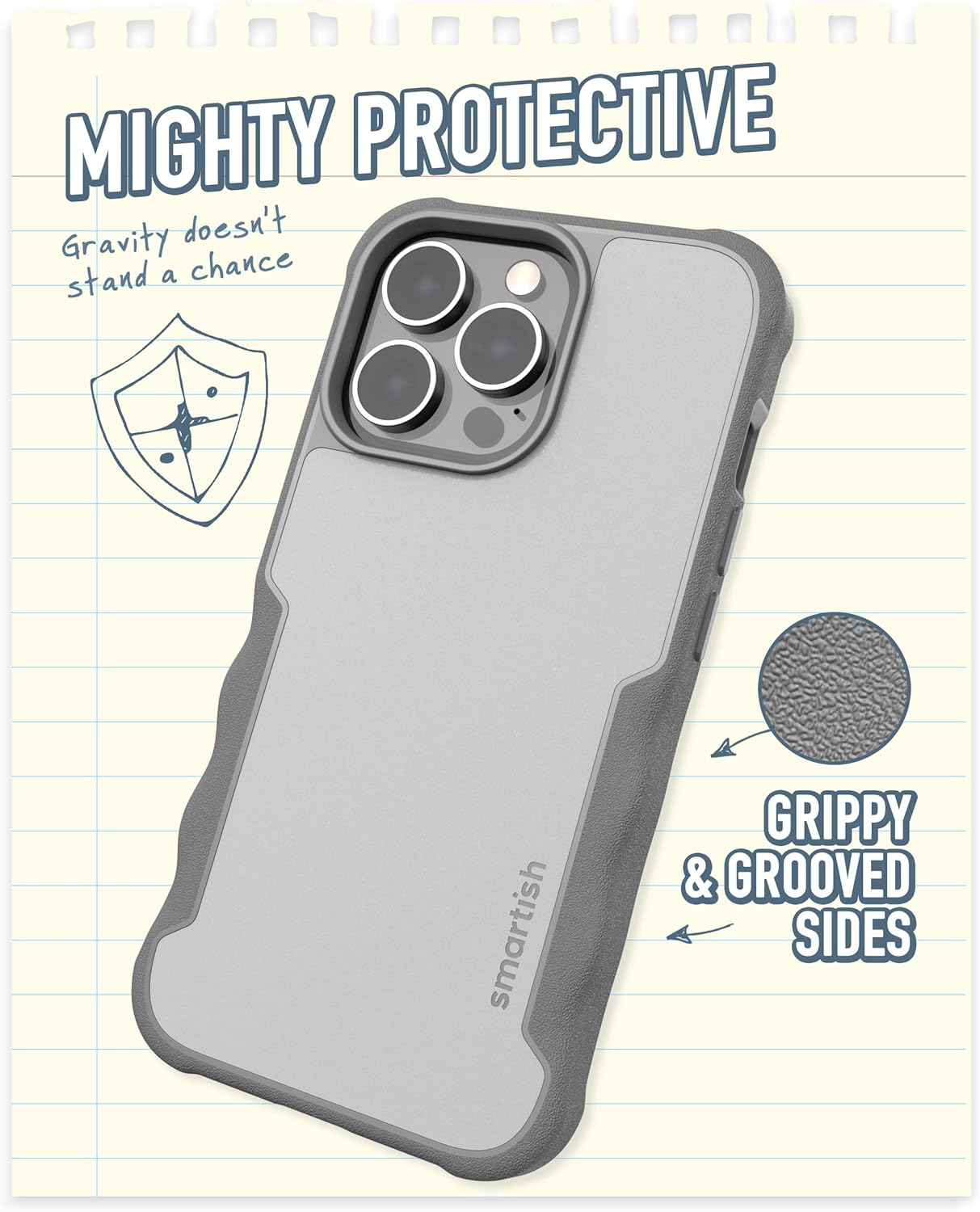 Smartish Iphone 13 Pro Protective Magnetic Case - Gripzilla Compatible with Magsafe [Rugged + Tough] Heavy Duty Grip Armored Cover W/Drop Tested Protection for Apple Iphone 13 Pro - Gray Area image number 7