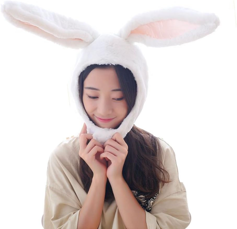 Plush Fun Bunny Ears Hood Women Costume Hats Christmas Gift Warm Soft and Cozy image number 2