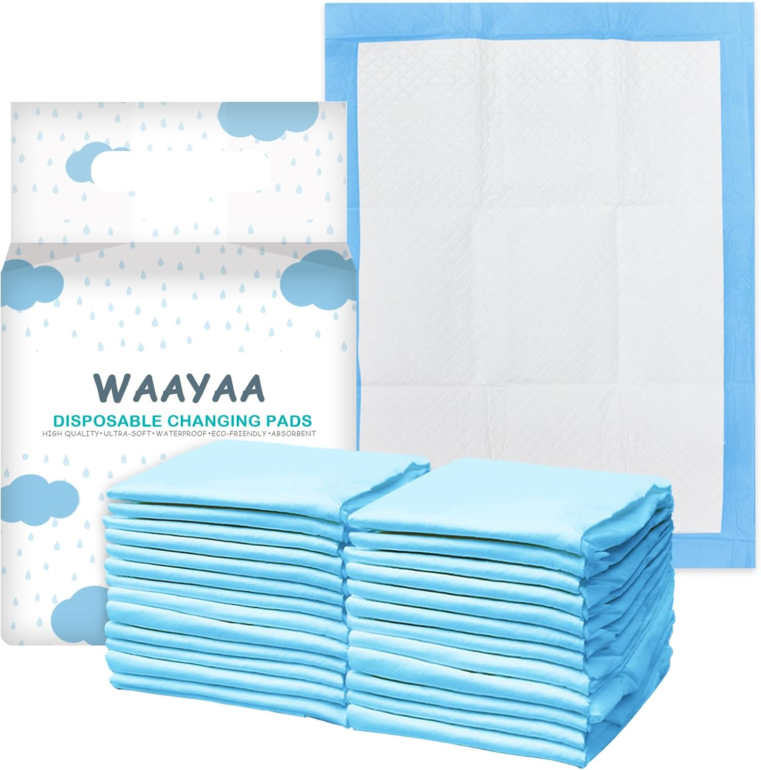 XIGGA 25 Pcs Disposable Diaper Changing Pad - Highly Absorbent, Leak Proof, Suitable for Baby Home or Travel Use, 13 X 18 in - Pink