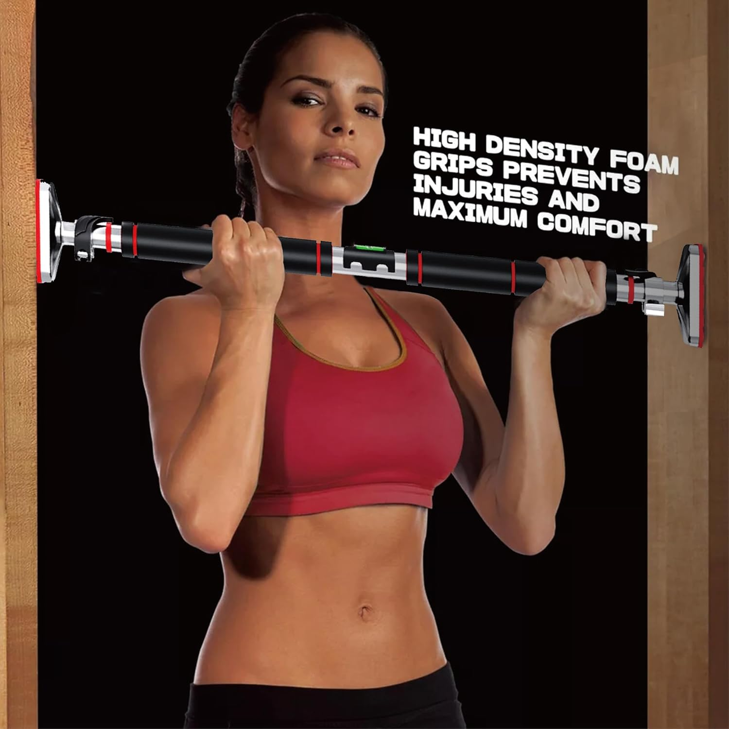 FITNESS MASTER Pull up Chin up Bar Doorway Horizontal Home Gym Workout 65-100CM