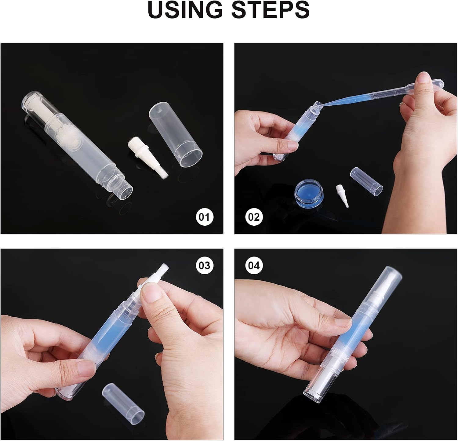 UPZIGS 10 Pcs 5Ml Empty Cuticle Oil Pen, Nail Oil Twist Pen with Brush, Eyelash Growth Liquid Tube, Cosmetic Lip Gloss Container