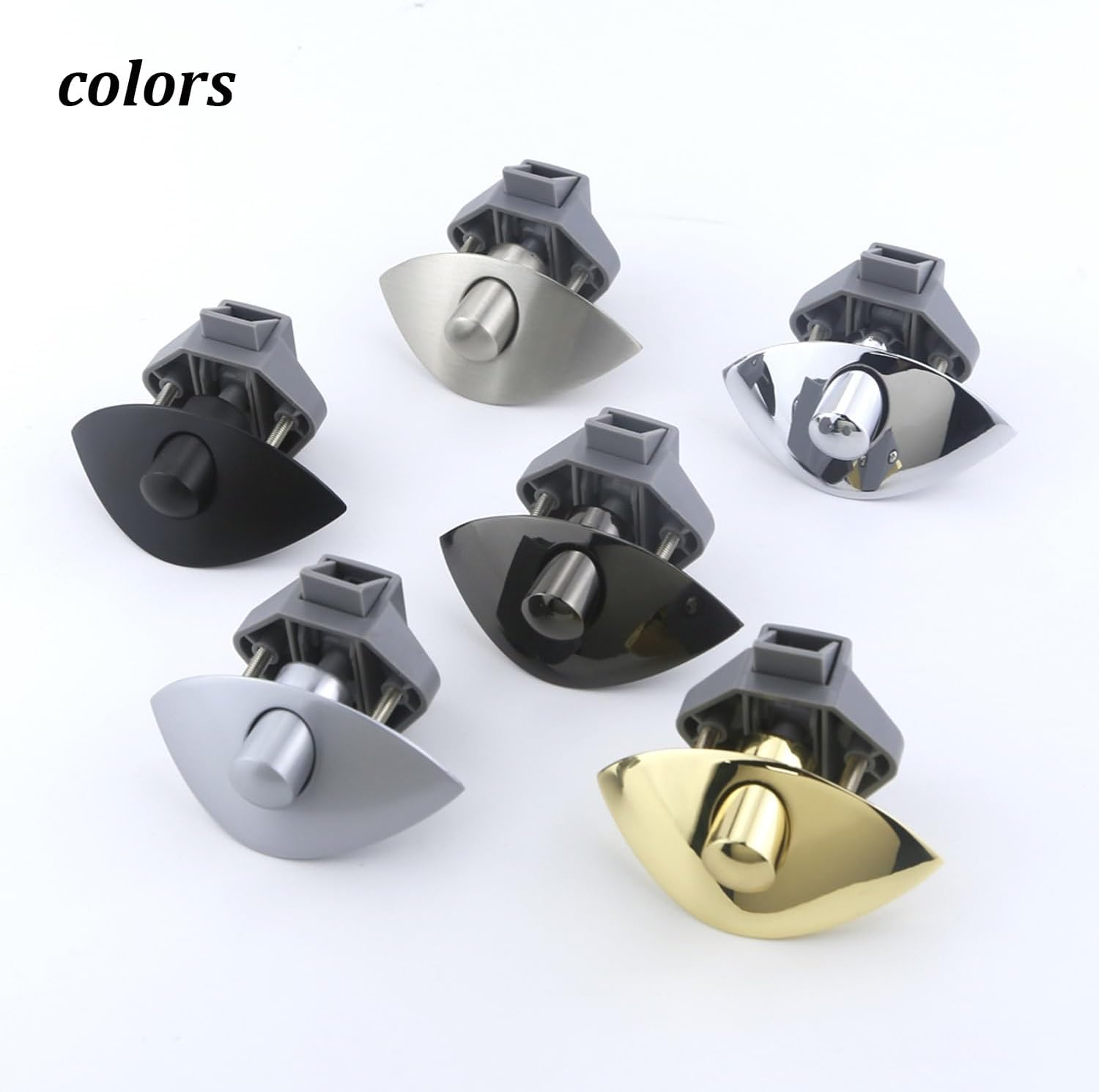 Mtsmart RV Push Button Door Catch Lock for Motorhome Caravan Van Yacht Boat Marine, Half Moon Cabinet Handle Caravan RV Cupboard Drawer Zinc Alloy Push Lock Latch Knob Pull (5, Black) image number 4