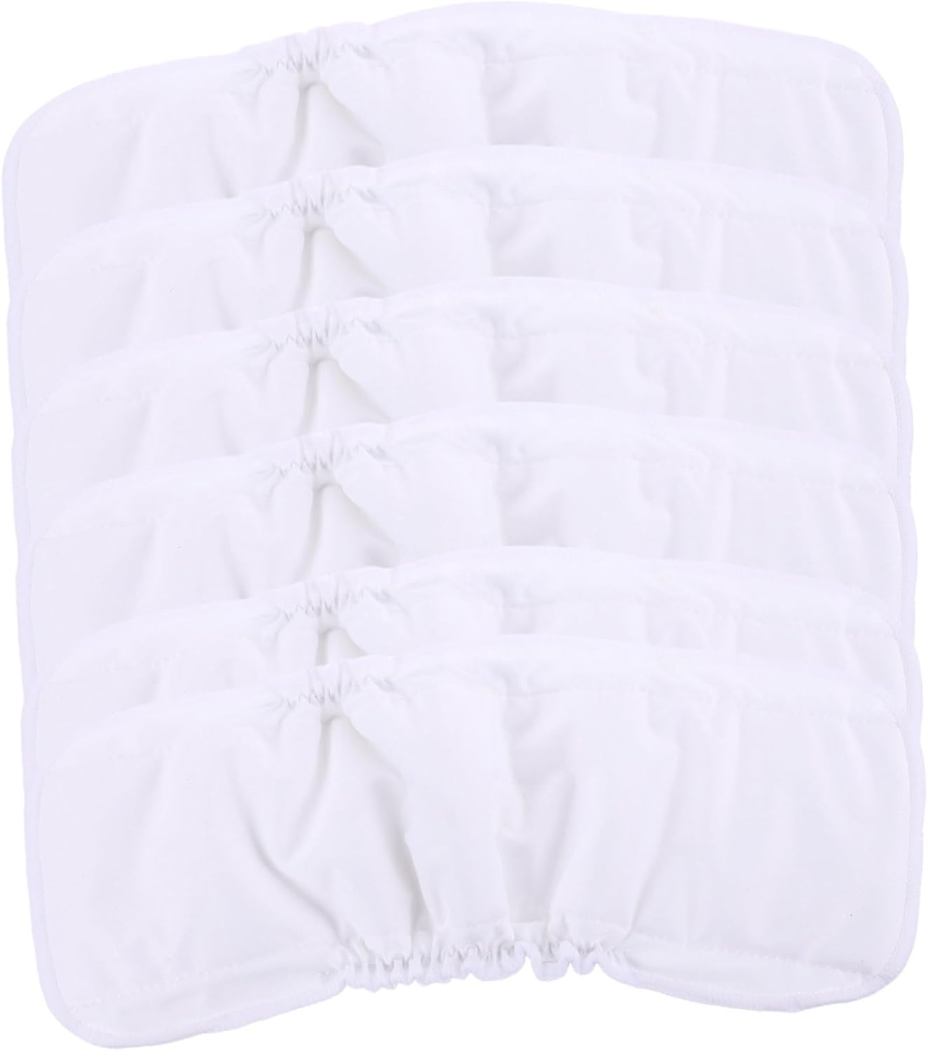 6Pcs Bamboo Cotton Diapers Cloth Reusable Washable Inserts Liners Diaper Pads for Newborn image number 3