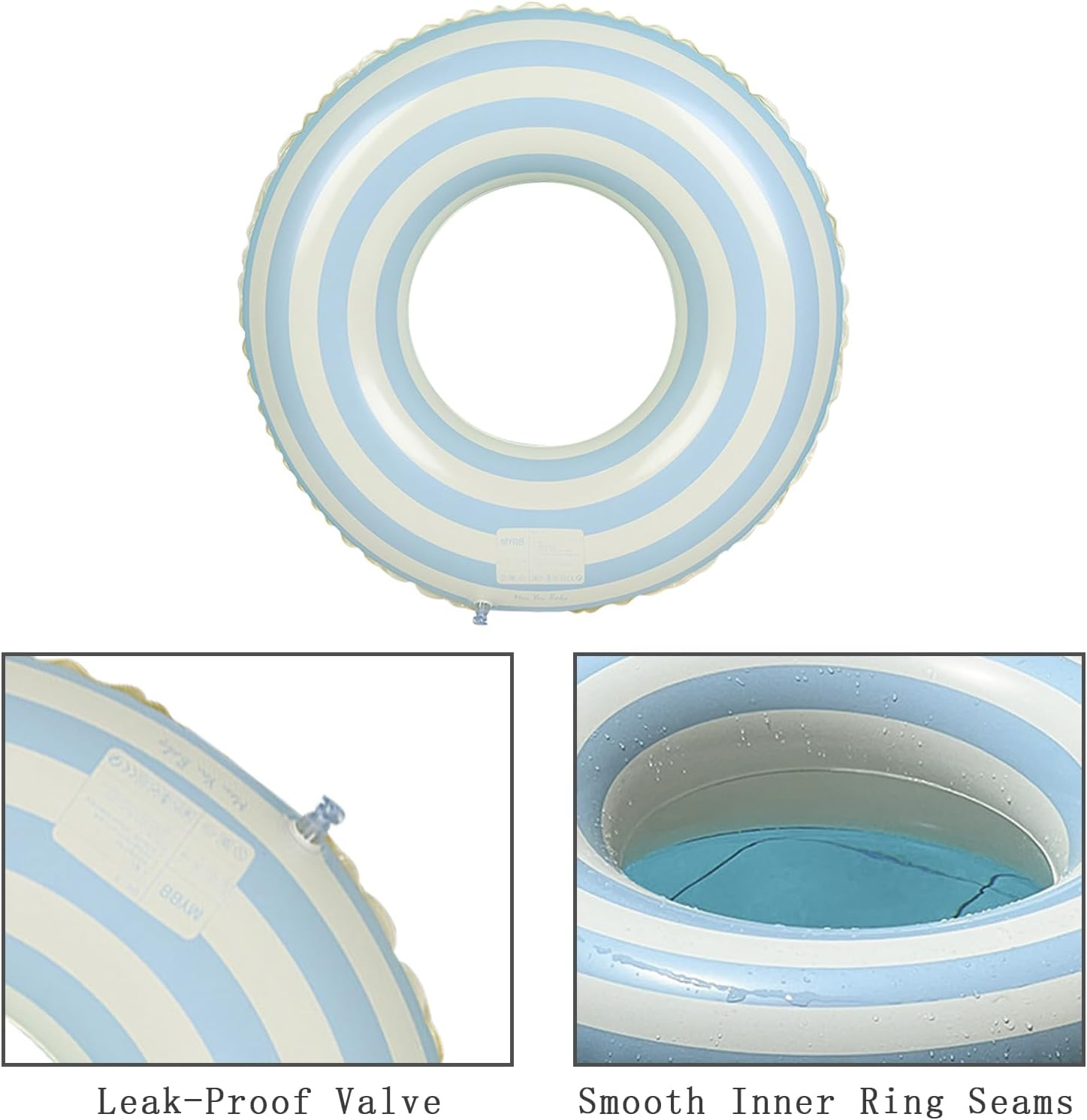 Swimming Ring for Adults Inflatable Pool Ring Portable Floating Swimming Circle Stripe Swim Tube Party Decoration Floating Swimming Ring for Beach Summer Outdoor Water Sports - Orange image number 2