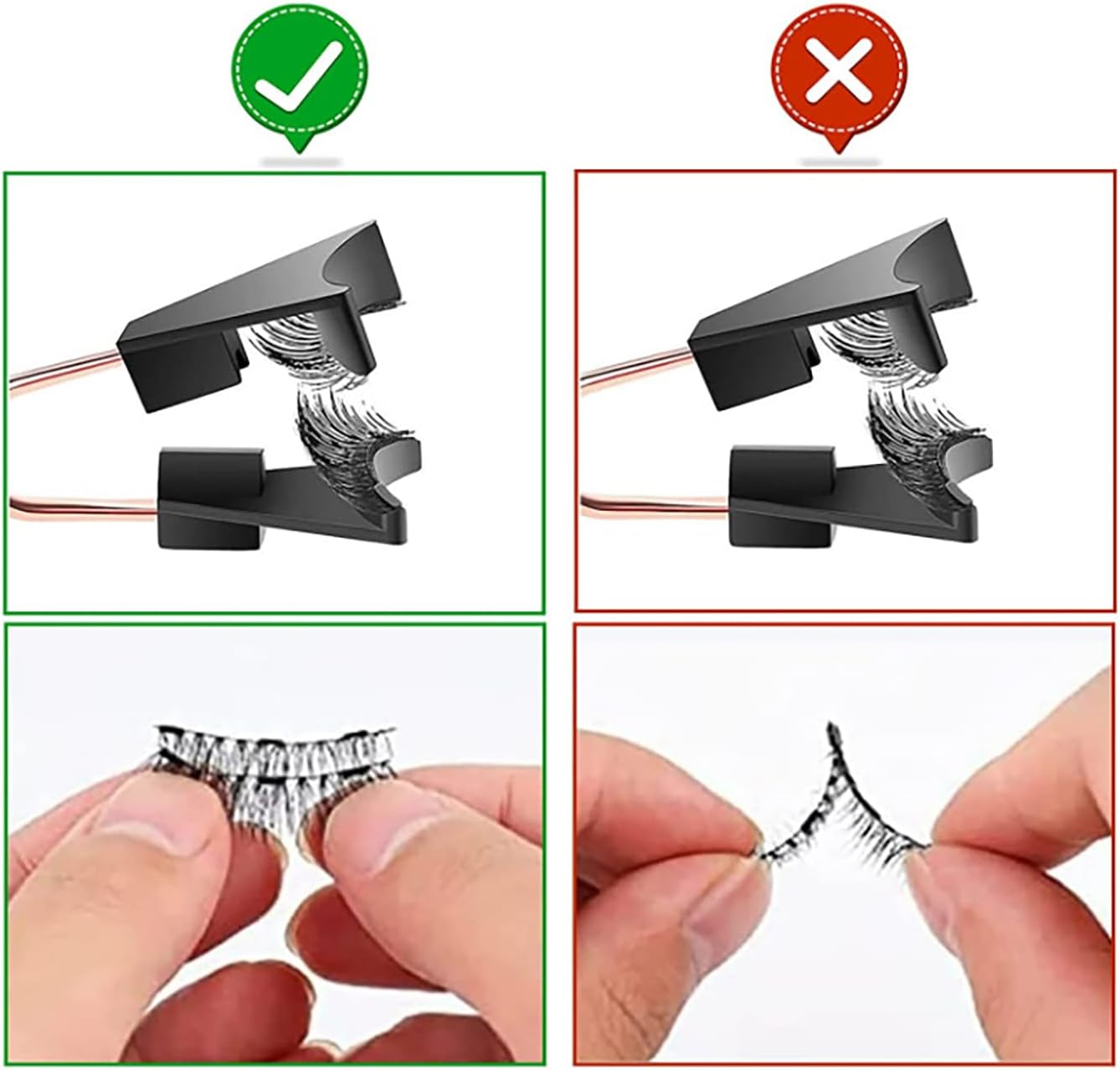 Magnetic Eyelashes, Joyeee Dual Magnetic False Eyelashes Fake Eye Lashes Black Curly Wispy Thick Fluffy Reusable with Applicator No Need Glue 3D Look Eye Makeup for Girls Teen Women Starter Gift Kit image number 6