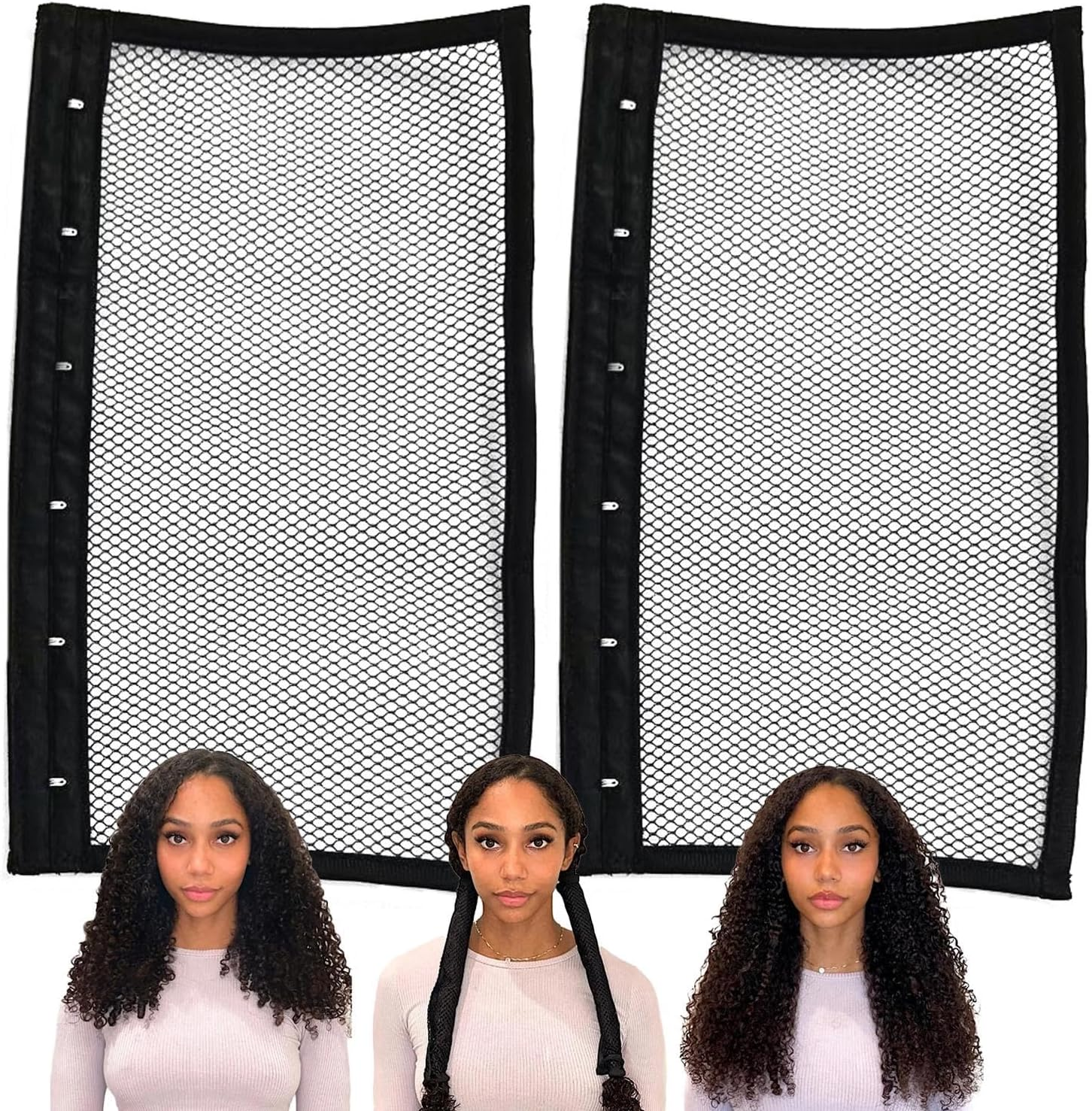 Length N Lock Hair Stretcher - 2 Curly Hair Nets, Mesh Tool for Stretching and Preventing Shrinkage