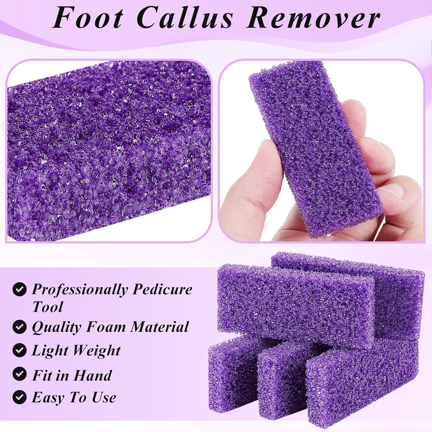 EOGRFW Foot Pumice Stone, Pack of 40 Pumice Stone Callus Remover, Double-Sided Pumice Stone for Feet, Pumice Stone Foot Care, Pumice Stone, Foot Scrubber Pumice Stone Pads for Feet, Body and Hands image number 1