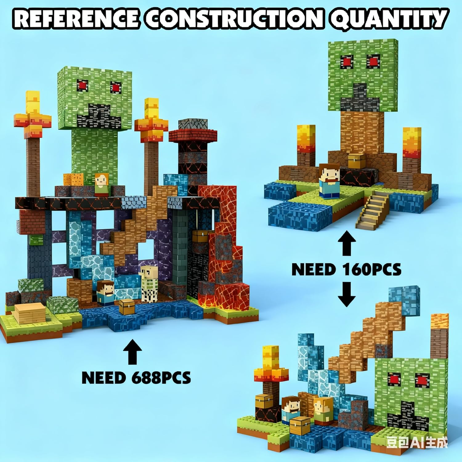 160 PCS Magnetic Blocks Building Toys - Build 3D Magnetic Building Blocks Set for Kids Ages 3+, Magnet Blocks STEM Sensory Educational Christmas Birthday Gifts Construction Toys image number 4