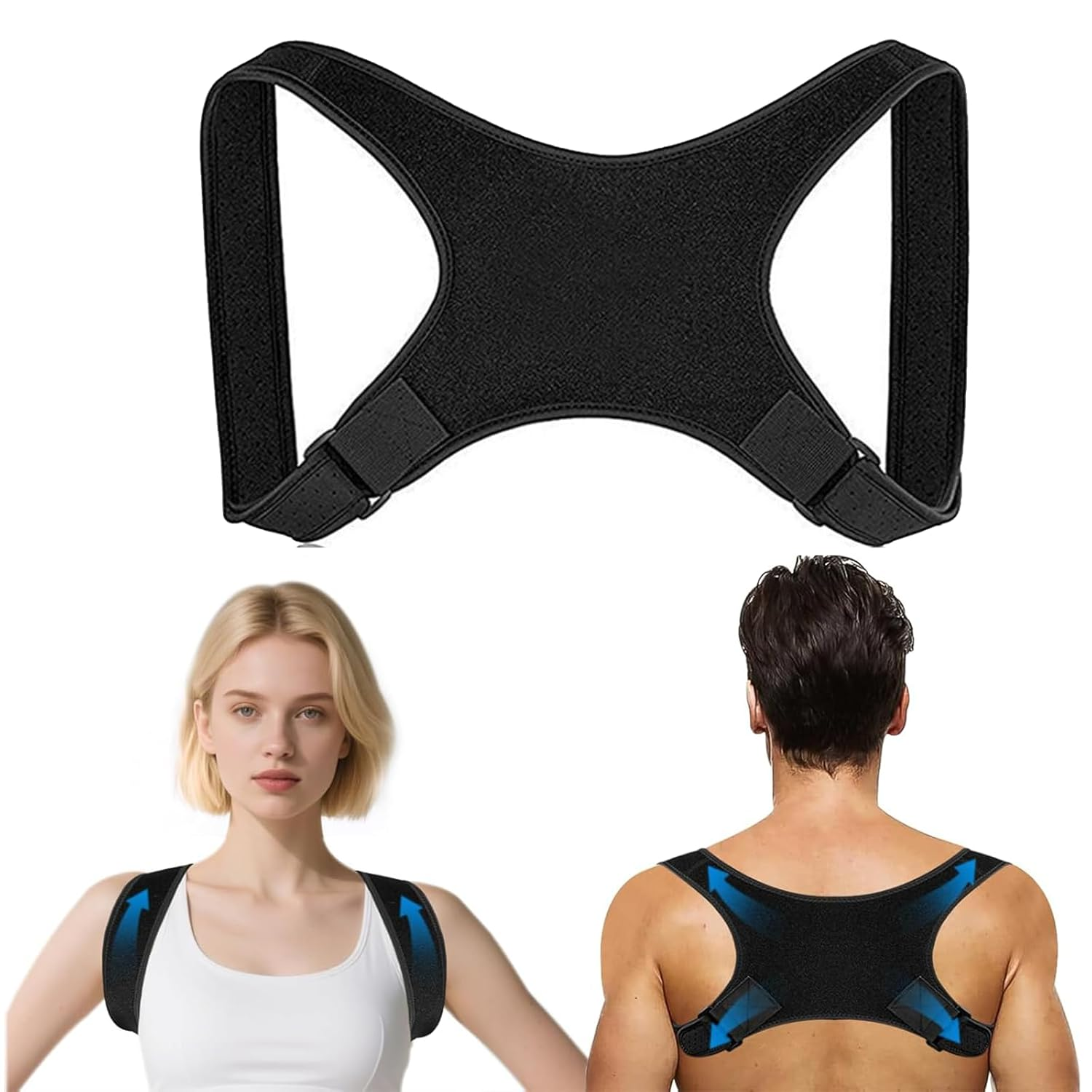 Posture Corrector for Men & Women &ndash; Adjustable Upper Back Brace for Spine Alignment, Shoulder & Neck Support &ndash; Breathable Back Straightener for Clavicle, Slouching & Posture Correction Pain Relief image number 2