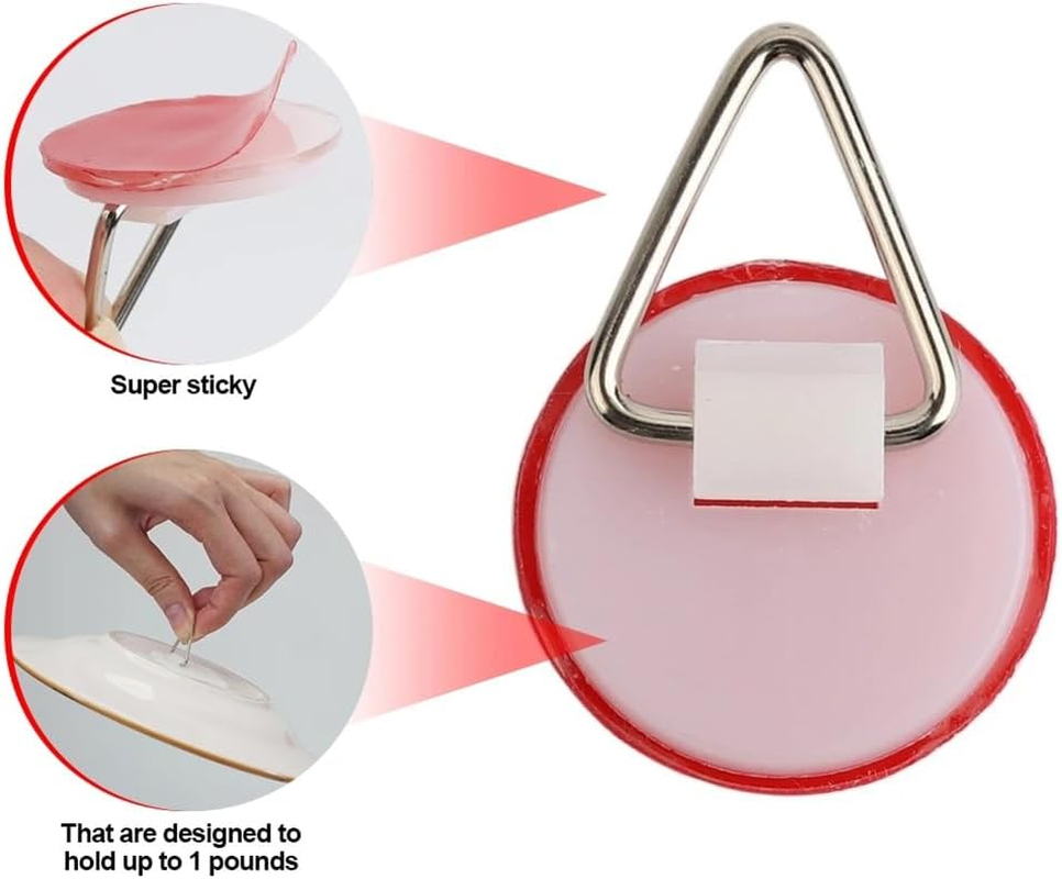 20X Disc Plate Hangers Picture Hanging Self Adhesive Stick on Invisible Hooks image number 1