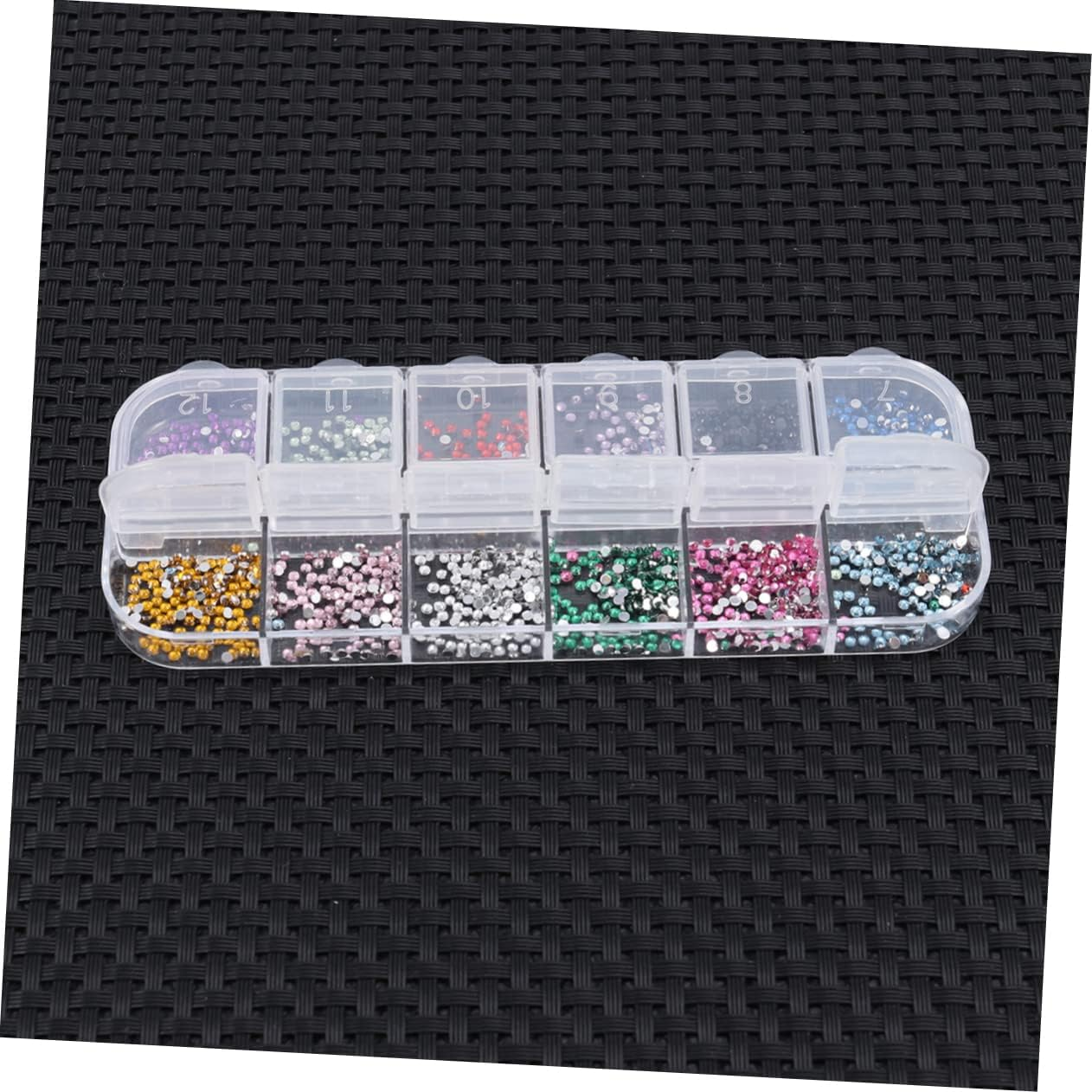 HONMEET 1.5Mm Nail Rhinestones Long Strip Box Nail Art Decorations for DIY Manicure Mixed Size Glitter Gems - Assorted Color image number 4