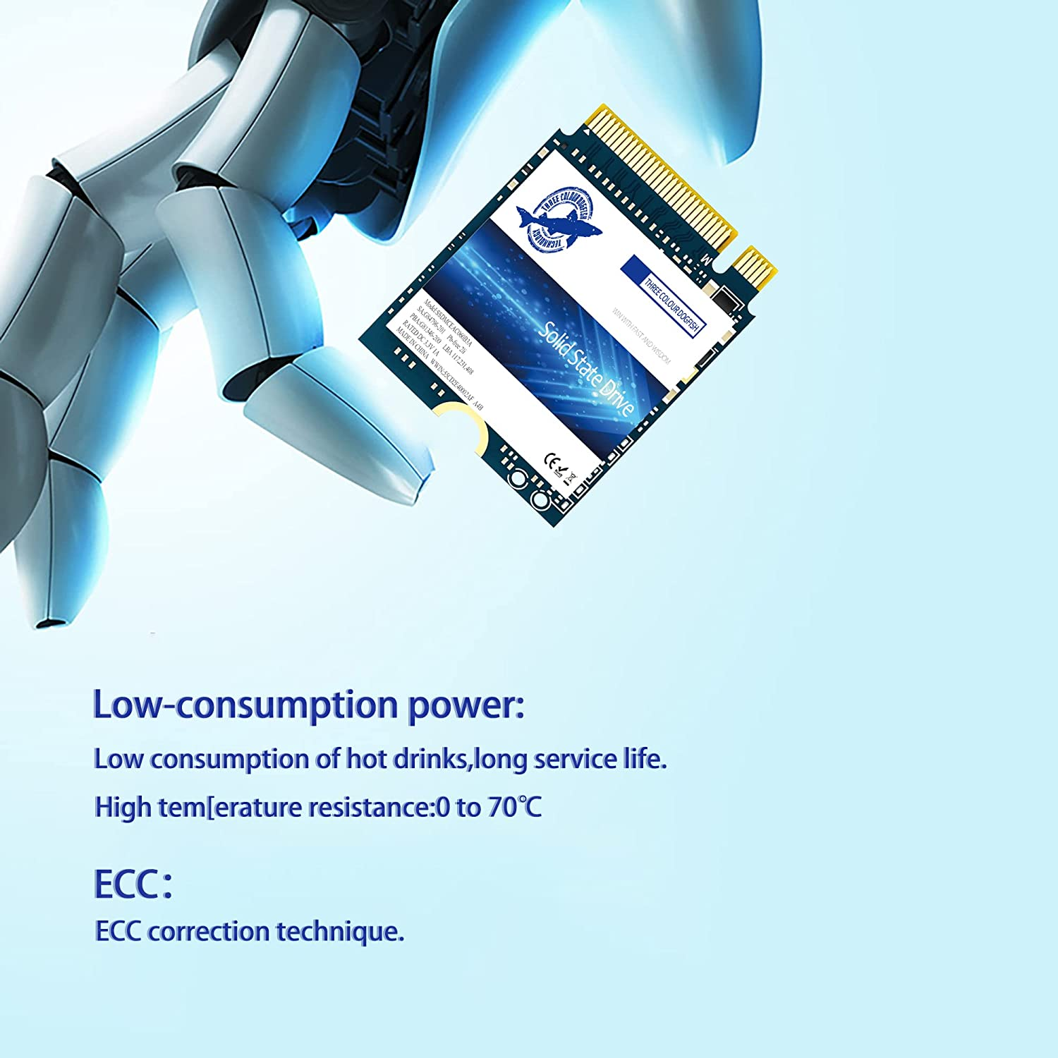 Dogfish SSD M.2 2230 Nvme Pcie 4.0 256GB 3D TLC NAND Gaming Internal Solid State Drive for Steam Deck PS5 Surface Pro Laptop Desktop (M.2 2230 Nvme 4.0, 256GB) image number 3