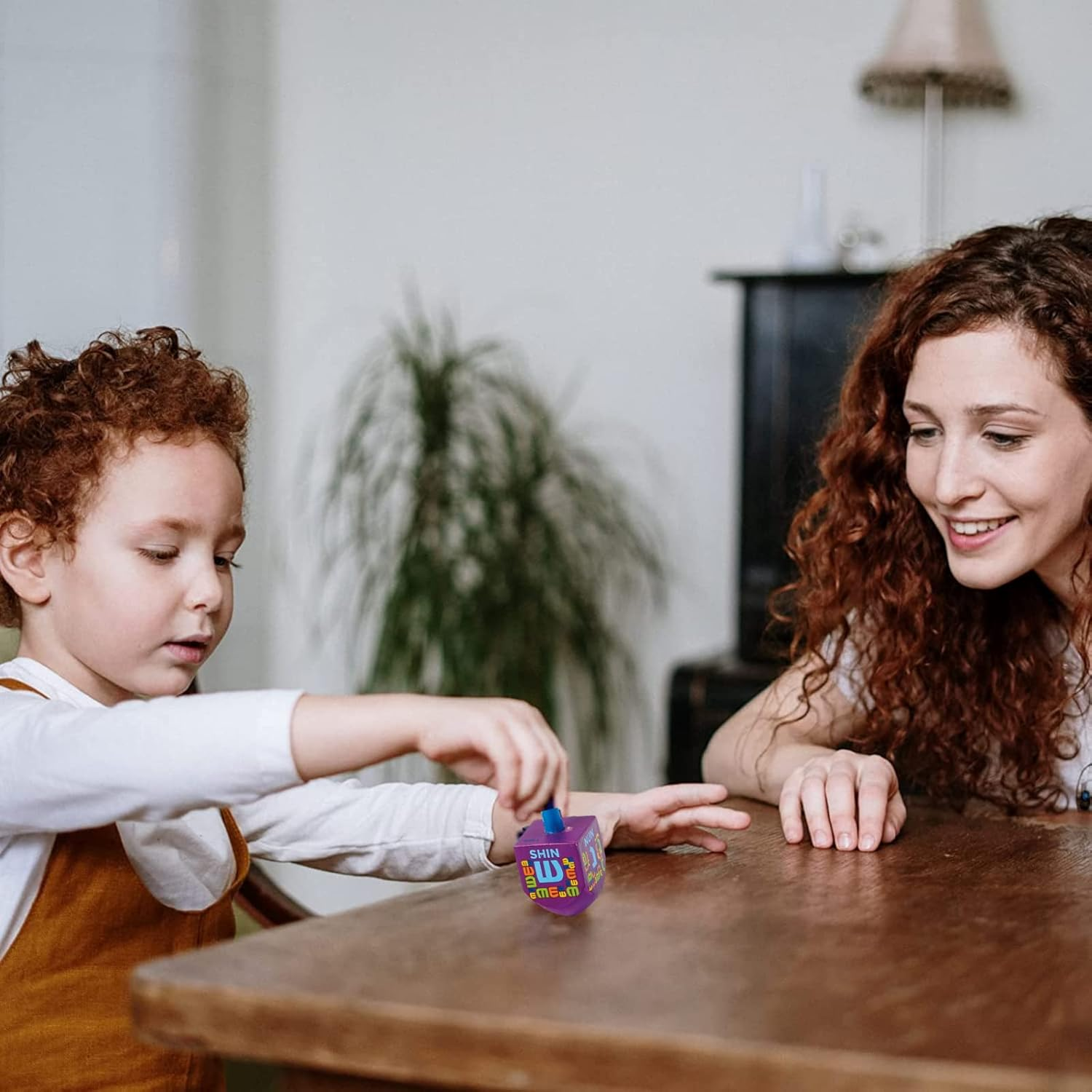 Rite Lite the Dreidel Game Chanukah Painted Wooden Dreidels Set of 4 - Hanukkah Gifts, Hanukkah Dreidel Pack, Bulk Hanukkah Dreidels, Hanukkah Games image number 3