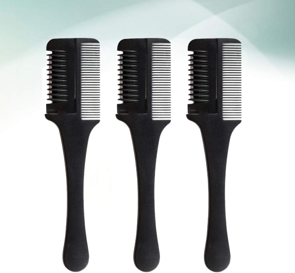 Razor Blade Comb Double Edge Razor Comb for Thinning Hair Hair Cutting Styling Dual End Home Razor Hair Cutting Scissors Comb for Men and Women 3Pcs