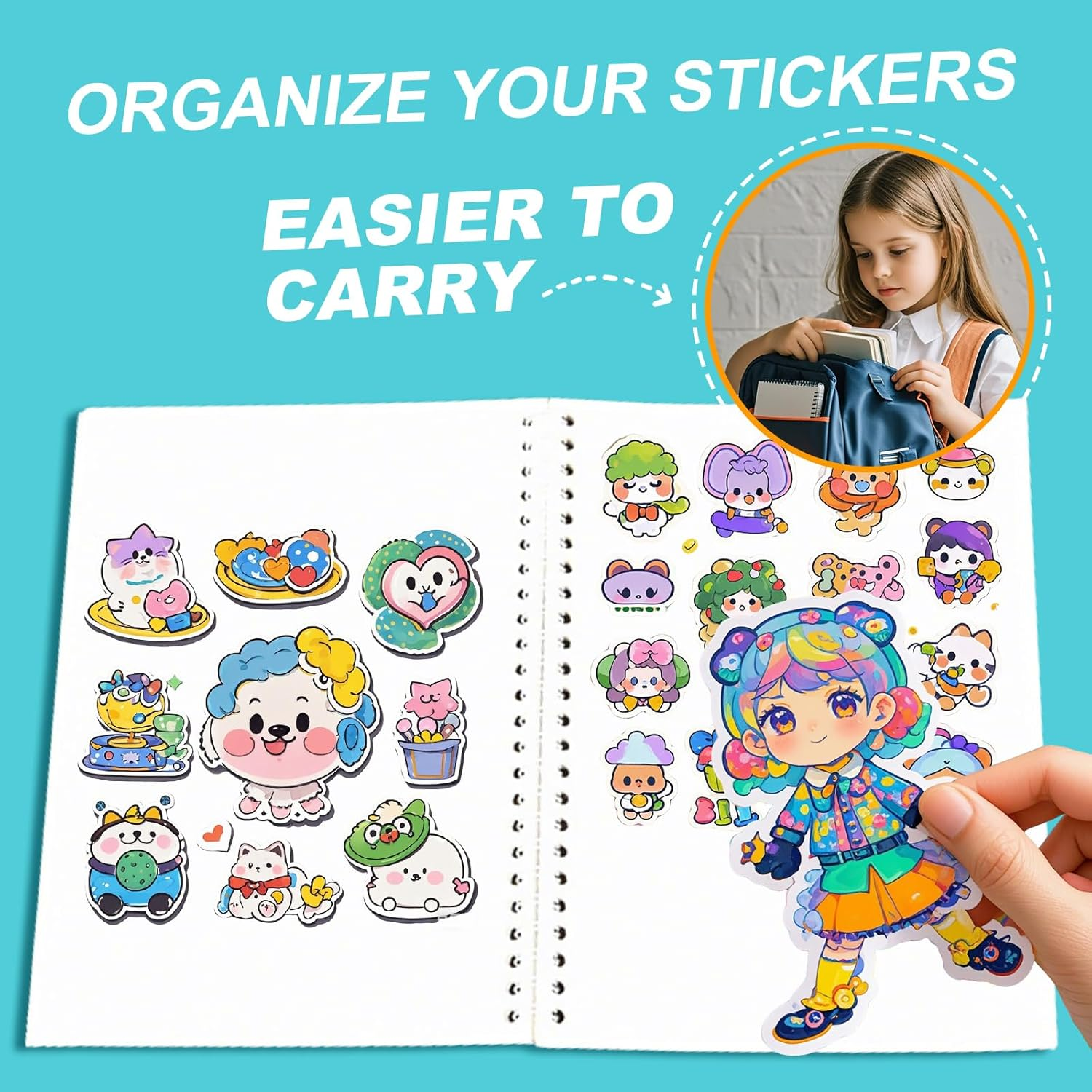 2 Pcs Reusable Sticker Book Collecting Album Blank Sticker Storage Organizer Book A5 Size with 64 Sheets Release Paper for Collecting Stickers, Labels