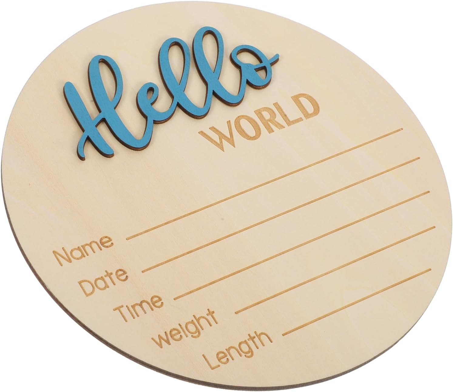 BESPORTBLE Wooden Baby Birth Announcement Sign round Newborn Name Sign Infant Photography Prop for Hospital Newborn Announcement