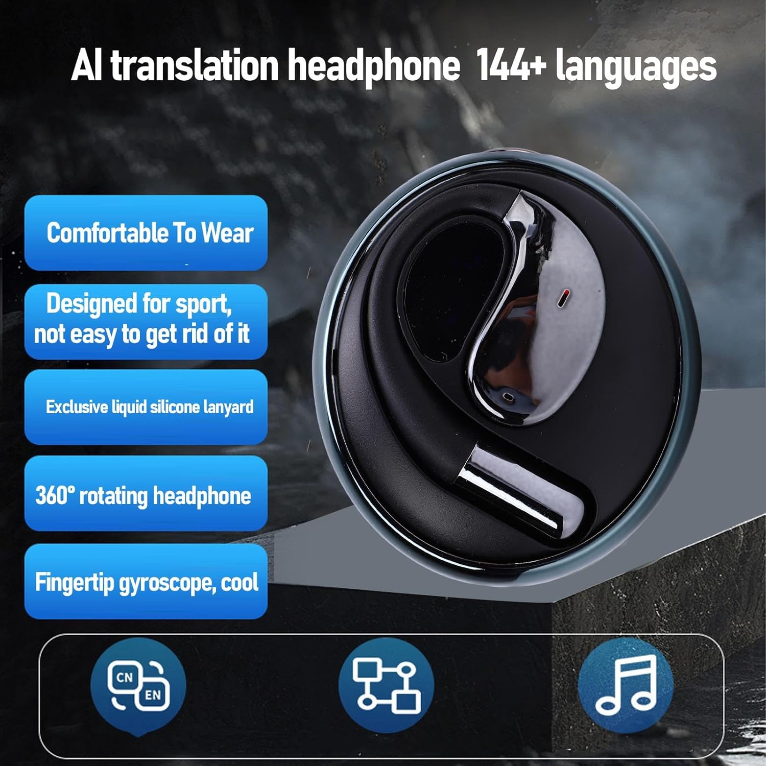 Jiawu Wireless AI Translation Earbuds, Clear Calls, Voice Translator Headphones for Business Travelers image number 1