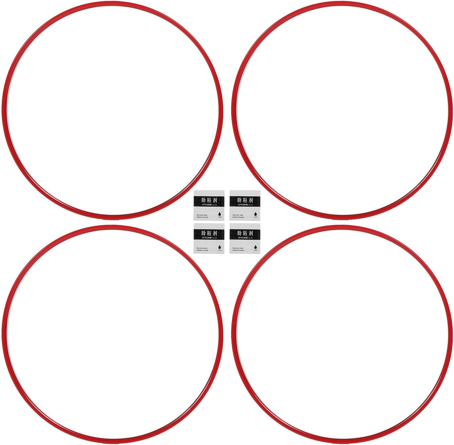 Jiawu 4Pcs Wheel Rim Protector, Wheel Rim Protectors Guard Strip for 18 Inch Hub, Car Wheel Hub Rim Protector Ring, Universal Tire Trim, Easy to Install (Red) image number 4