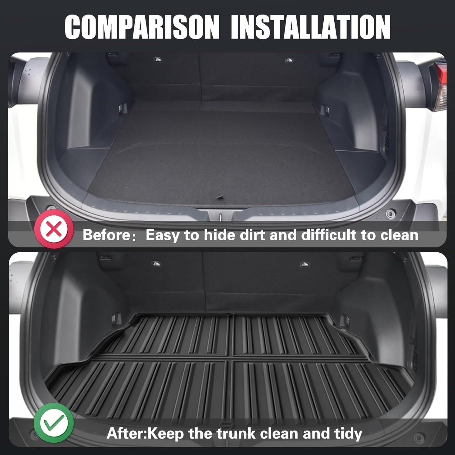 CMPCTR Cargo Mat Boot Liner for Toyota Rav4 2019-2024 TPE Cargo Liner Heavy Duty Cargo Trunk Mat Luggage Tray Interior Accessories image number 3