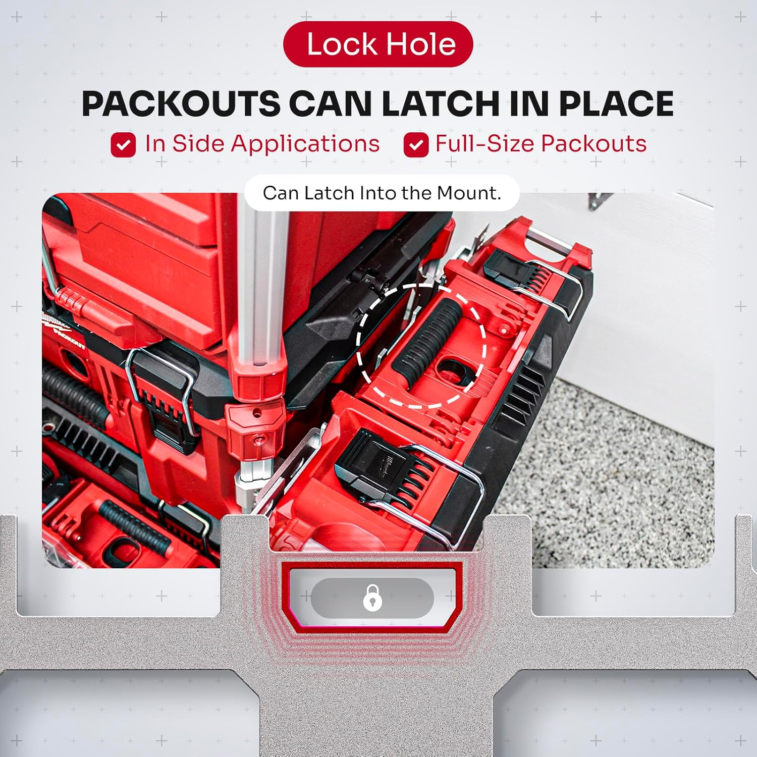 Alpha Mount - Packout Mount Compatible with Milwaukee Packout Toolbox image number 5