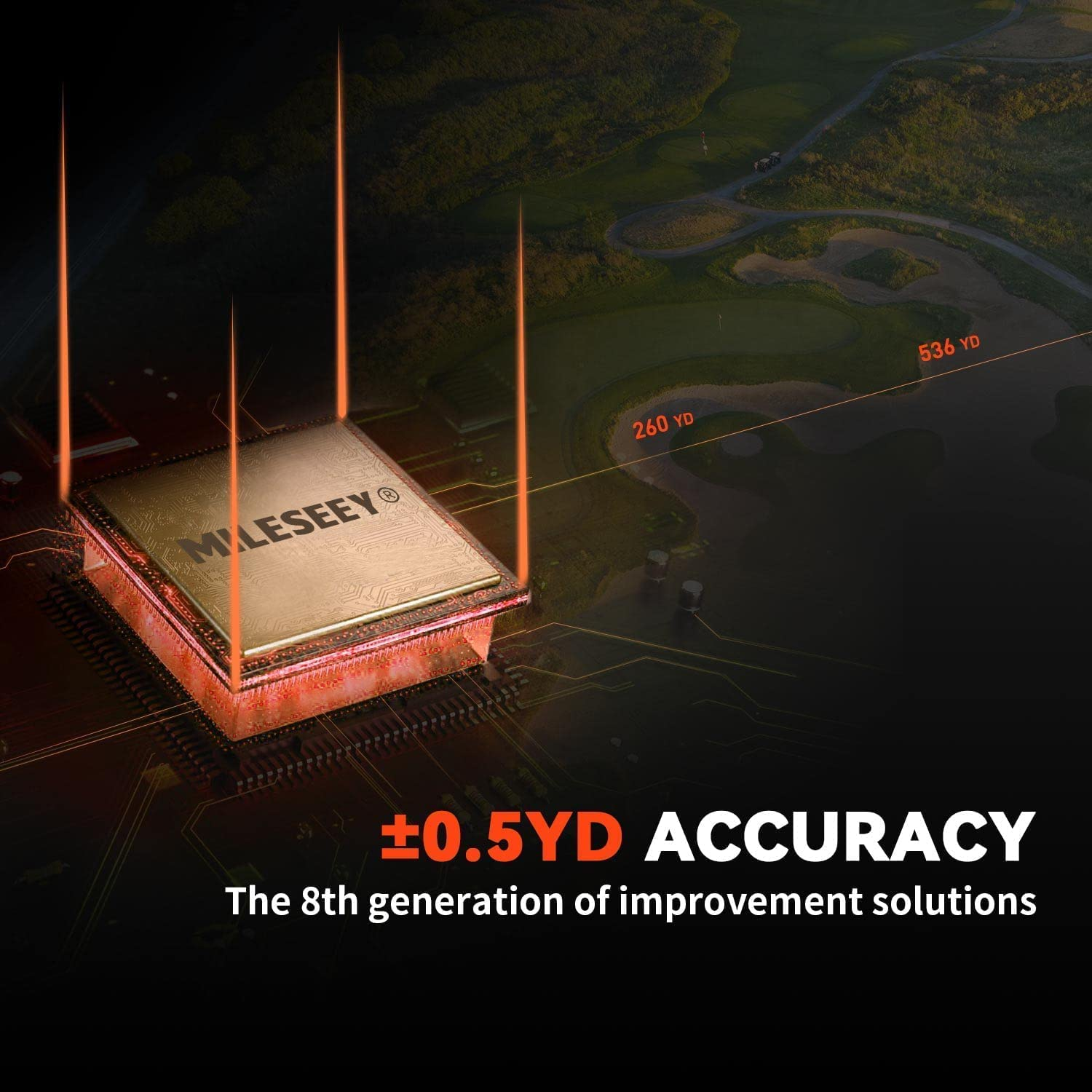 Golf Range Finder 656 Yards with Magnetic, Mileseey Golf Rangefinder with Rechargeable Battery, Flag Lock with Pulse Vibration, Slope On-Off, 6X Magnification, Fast Focus Scan Laser Rangefinder image number 3