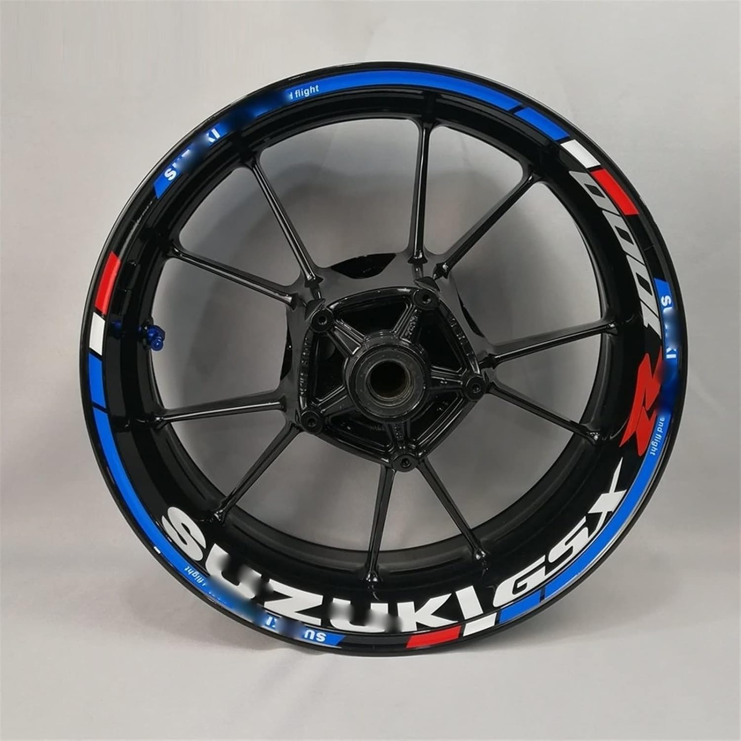 Stickers for Suzuki GSX R1000 Motorcycle Wheel Stickers Rim Reflective Decals Logo Accessories 17 Inch (Color : Black) image number 1
