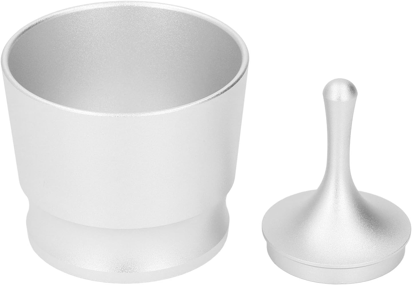 58Mm Coffee Blind Shaker, Press Aluminum Alloy anti Flying Powder Cup, Ergonomic Coffee Dosing Rings, Espresso Powder Receiver Cup for 51Mm 53Mm 58Mm Portafilter (Black)