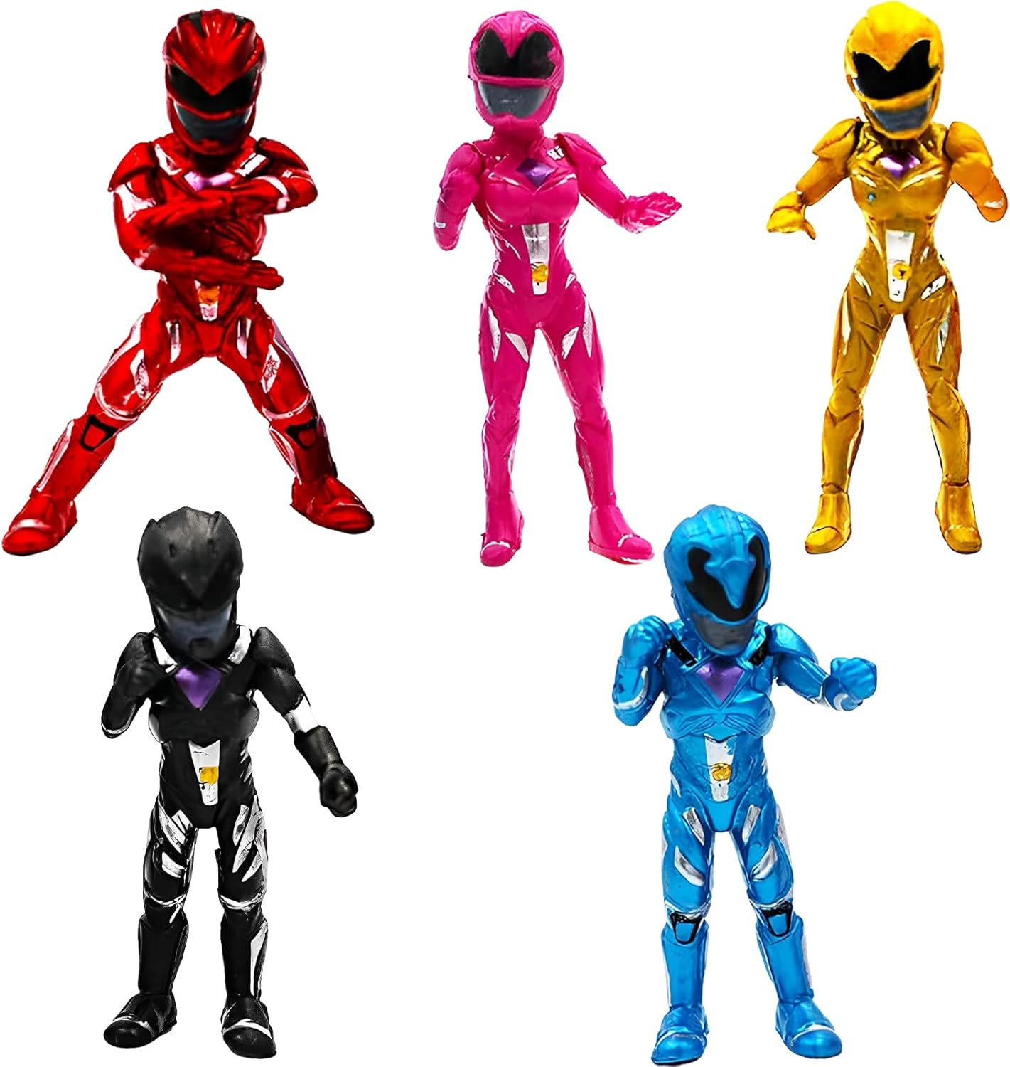 Power Rangers Figures Pack of 5 Power Rangers Cake Toppers Power Rangers Cake Decoration Mini Figures Power Rangers Action Figure Birthday Party Supplies for Children image number 6