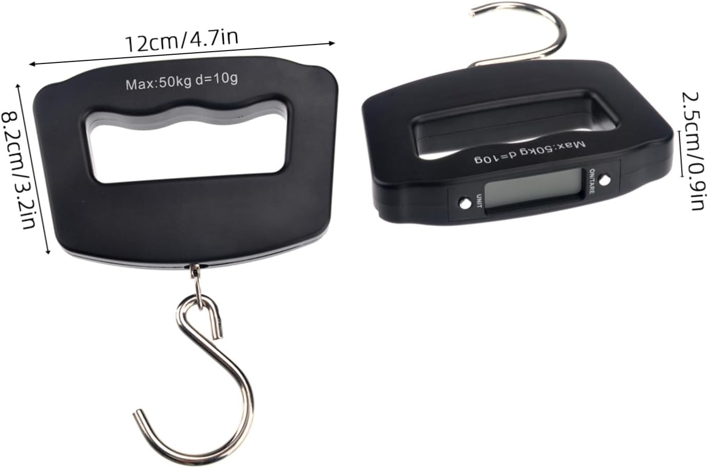 GOOHOCHY 2PCS Digital Hanging Luggage Scale Portable Travel Bag Weigher with Comfortable Handle Large Hook Backlit LCD for Suitcase Baggage Accurate Mini Handheld Scale image number 6
