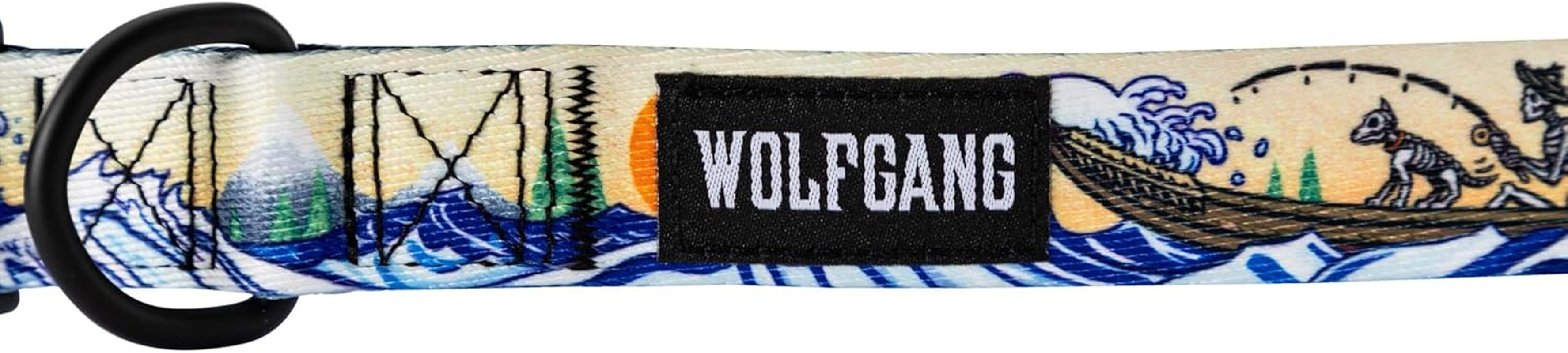 Wolfgang Heavy Duty, Adjustable Dog Collar with Quick Release Nylon Buckle for Walking & Training, Mountainwave Print, Large image number 2